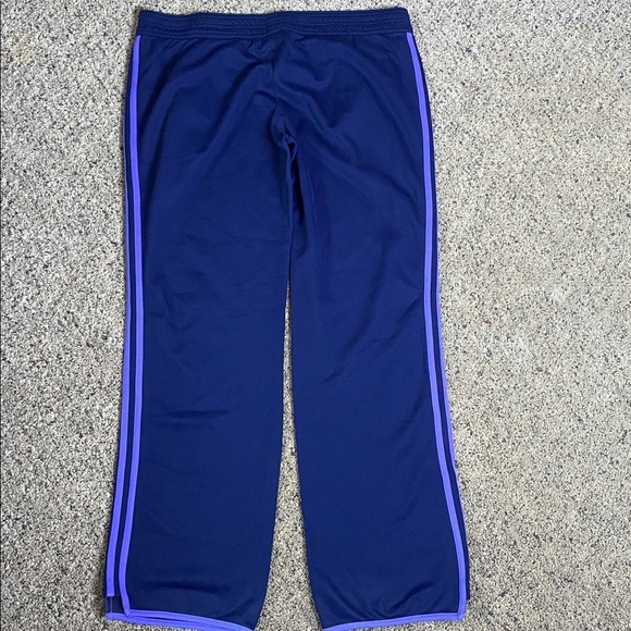 Adidas Navy Blue Yoga Pants Track Pants with Purple Accents Sz L - Picture 4 of 8